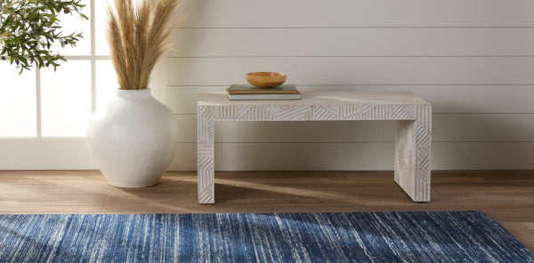 coastal rug, blue striped rug, contemporary rug