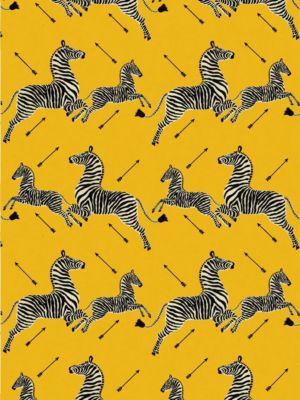 Scalamandre Zebras - Outdoor Yellow Upholstery Fabric