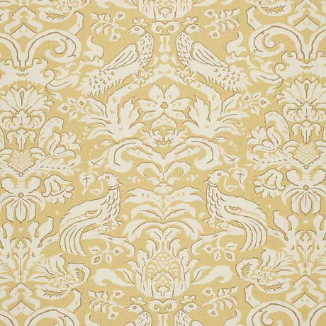 Schumacher Aldwyn Damask Buttercup Fabric