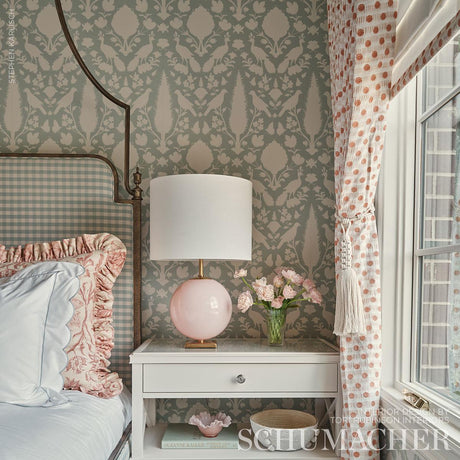 Schumacher Chenonceau Aquamarine Wallpaper