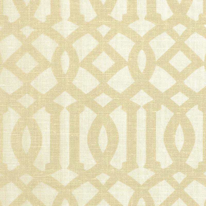 Schumacher Imperial Trellis Ii Sand / Ivory Fabric