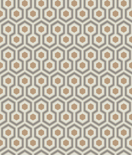 Cole & Son HICKS HEXAGON GOLD/TAUPE Wallpaper