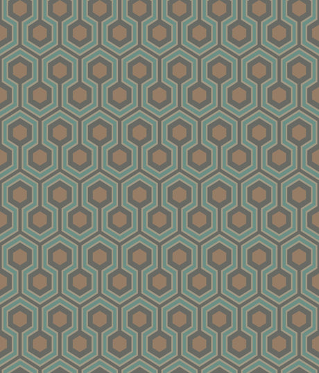 Cole & Son HICKS HEXAGON TEAL/GOLD Wallpaper