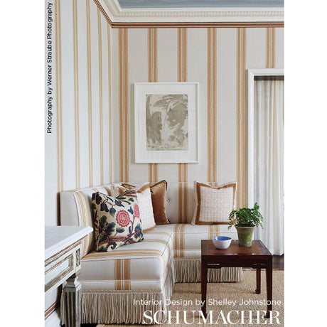 Schumacher Brentwood Stripe China Blue Fabric