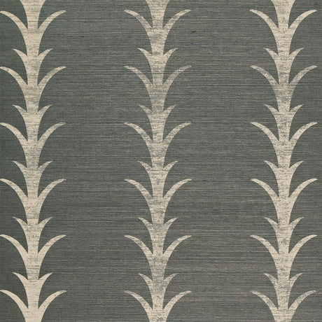 Schumacher Acanthus Stripe Sisal Shadow Wallpaper