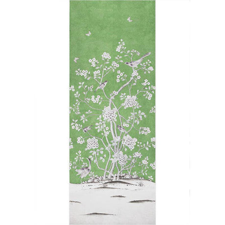 Schumacher Chinois Palais Panel Lettuce Wallpaper