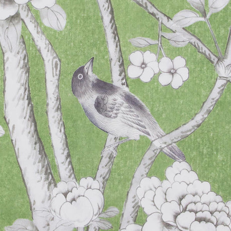 Schumacher Chinois Palais Panel Lettuce Wallpaper