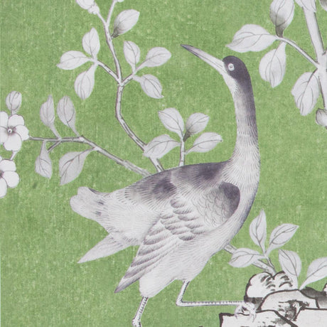 Schumacher Chinois Palais Panel Lettuce Wallpaper