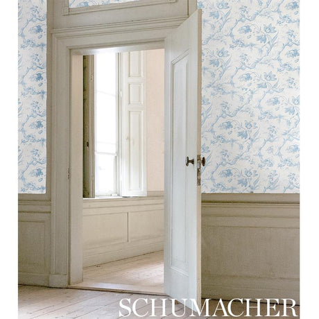 Schumacher Toile De Fleurs Delft Wallpaper