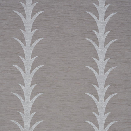Schumacher Acanthus Stripe Vinyl Grey Wallpaper