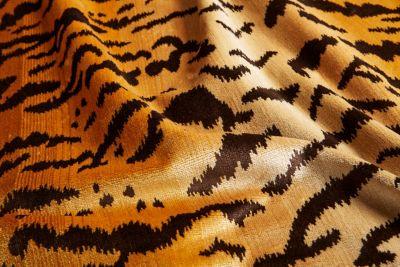 Scalamandre Tigre - Silk Ivory, Gold & Black Upholstery Fabric