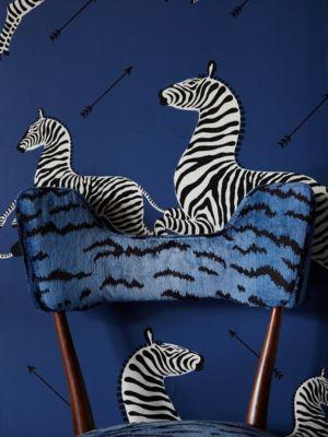 Scalamandre Tigre Blues & Black Upholstery Fabric