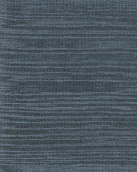 York Plain Grass Sisal Blue Wallpaper