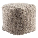 Jaipur Living Sherwood Solid Gray/ Beige Cube Pouf