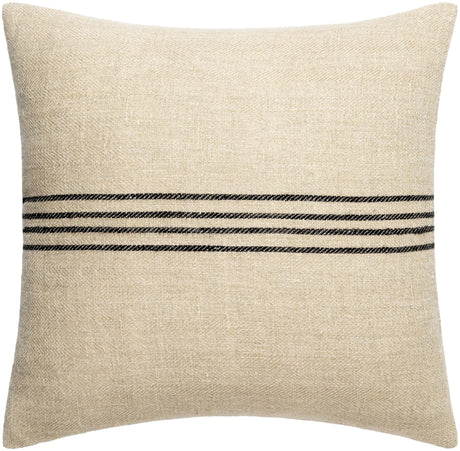 Surya Brett BOBT-001 Black Light Brown 20"H x 20"W Pillow Cover