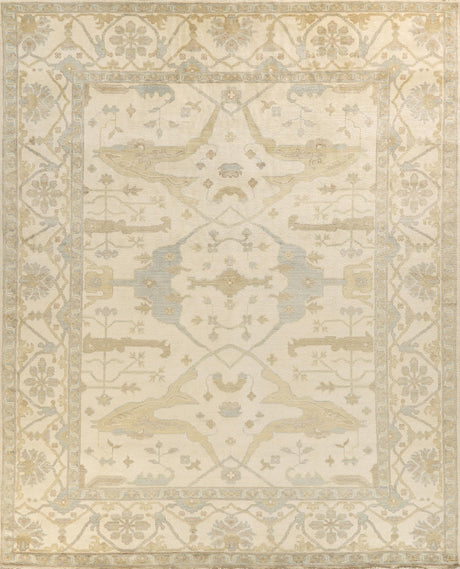 Exquisite Rugs Antique Weave Oushak Hand-knotted New Zealand Wool 9492 Beige/Blue/Brown 14' x 18' Area Rug