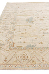 Exquisite Antique Weave Oushak Hand-knotted New Zealand Wool Beige/Blue/Brown Area Rug 9.0'X12.0' Rug