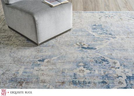 Exquisite The Met X Exquisite Rugs Vintage Looms Light Blue/Beige Area Rug 0.02'X9.0' Rug