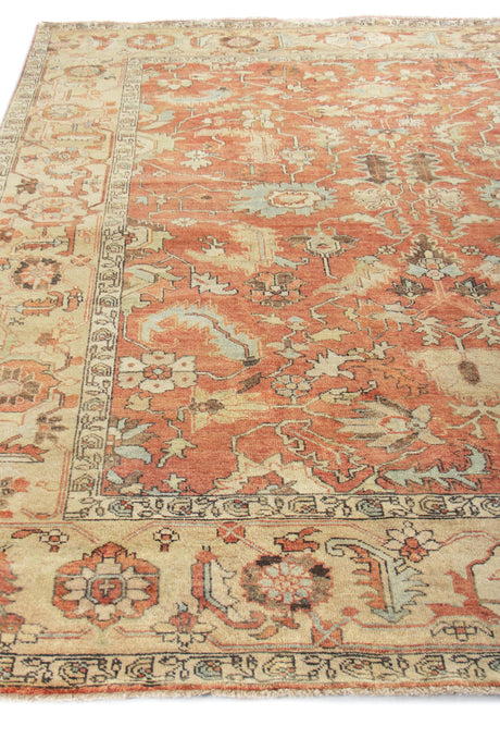 Exquisite Rugs Antique Weave Serapi Hand-Knotted New Zealand Wool 9204 Rust/Gold 9' x 12' Area Rug