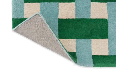 Brink & Campman Basket Weave HARSR  Emerald/Aquamarine 4'7 x 6'7 Rug