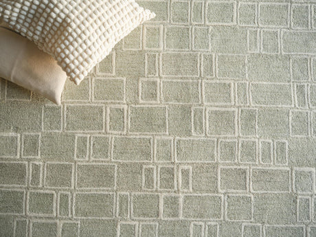 Exquisite Rugs Exquisite Rugs Soho Handmade Hand Tufted New Zealand Wool Green/Ivory 10' x 14' Area Rug