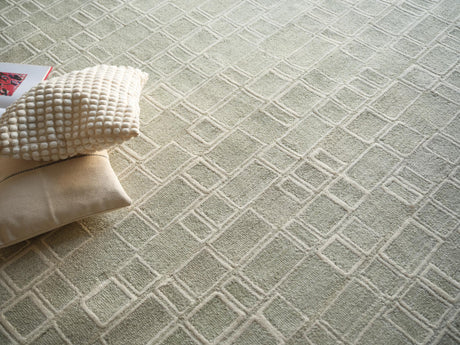 Exquisite Rugs Exquisite Rugs Soho Handmade Hand Tufted New Zealand Wool Green/Ivory 6' x 9' Area Rug