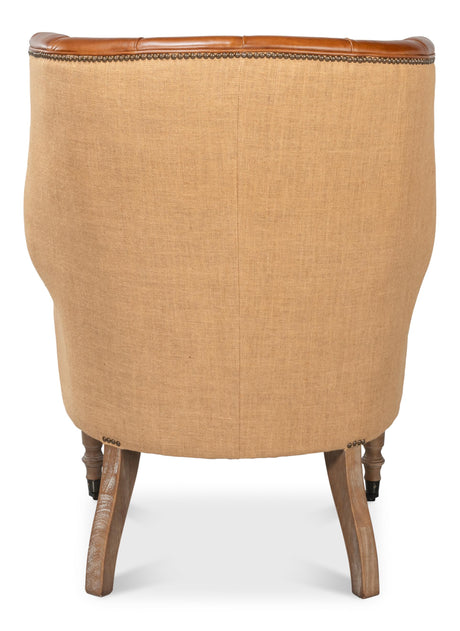 Sarreid Welsh Leather & Jute Chair