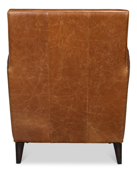 Sarreid Dimity Distilled Leather Chair Brown