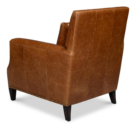 Sarreid Dimity Distilled Leather Chair Brown