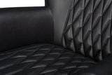 Sarreid Bugatti Leather Swivel Chair Onyx Black