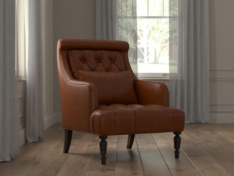 Sarreid Benton Distilled Leather Chair Brown