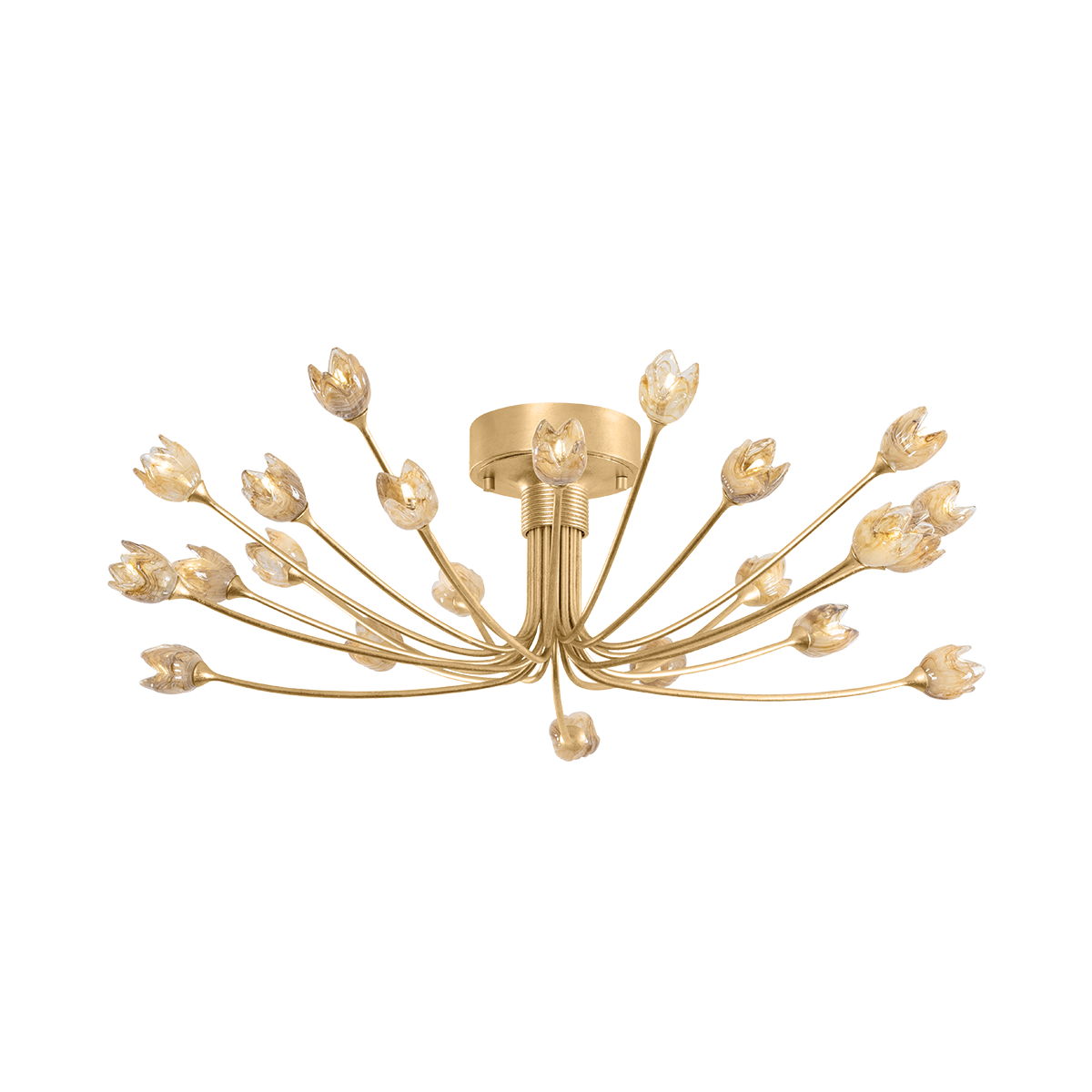 Hudson Valley Lighting Falkirk Vintage Gold Leaf 30W x 30L x 8.75H Semi-Flush Mount