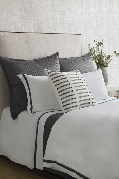 Ann Gish White/Silver Std Ready-to-Bed Pillowcases