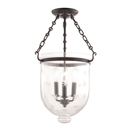 Hudson Valley Lighting Hampton Old Bronze 12W x 12L x 20.25H Semi-Flush Mount