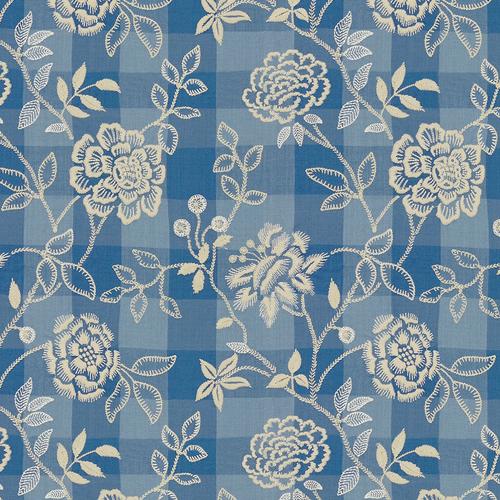 Brunschwig & Fils KINEVINE EMB FRENCH BLUE Fabric