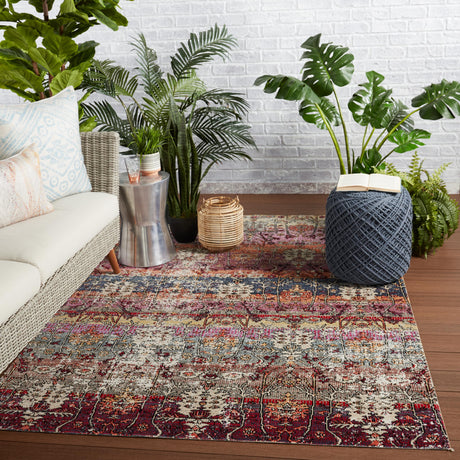 Jaipur Living Genesee Indoor/ Outdoor Trellis Multicolor/ Pink Area Rug (8'10"X12')
